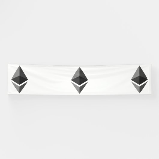 Ethereum Gray Icon 2.5x12 Vinyl Banner (Horizontal)