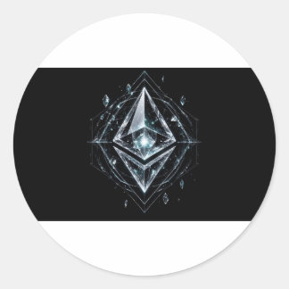 Ethereum-Kristallreliquie-Aufkleber Runder Aufkleber