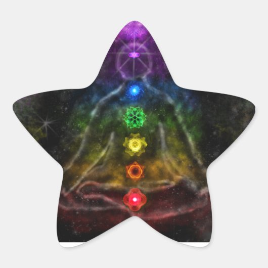 ETHERIC AURA CHAKRA Stern-Aufkleber (Vorderseite)