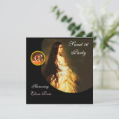 ETHERNALE SCHÖNHEIT, SCHWEET 16 GELB, SCHWARZ-WEIS EINLADUNG (Stehend Vorderseite)