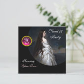 ETHERNALE SCHÖNHEIT, SCHWEET 16,PINK,SCHWARZ,WEISS EINLADUNG (Stehend Vorderseite)