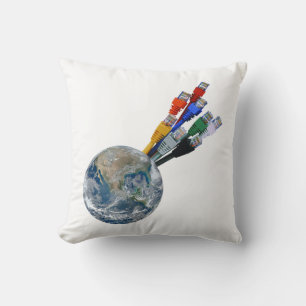 Ethernet-Netzwerk vernetzte Erde Kissen