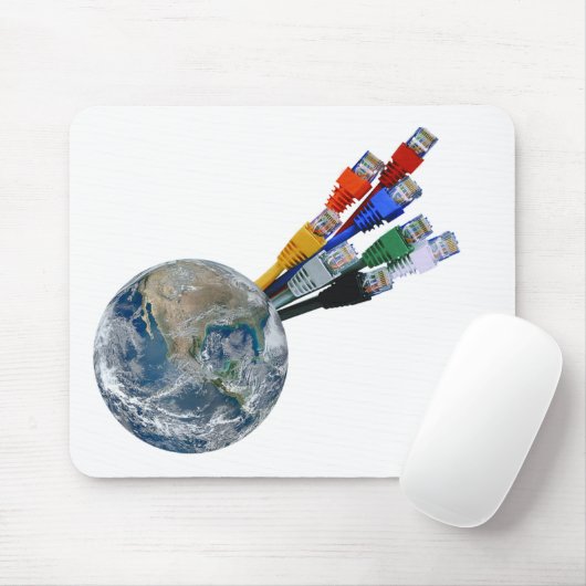 Ethernet-Netzwerk vernetzte Erde Mousepad (Mit Mouse)