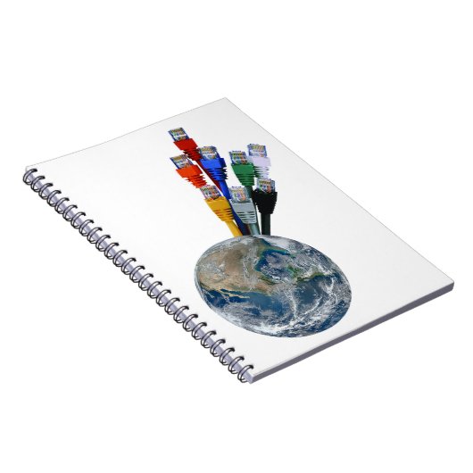 Ethernet-Netzwerk vernetzte Erde Notizblock (Rechte Seite)