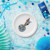 Ethernet-Netzwerk vernetzte Erde Pappteller (Party)