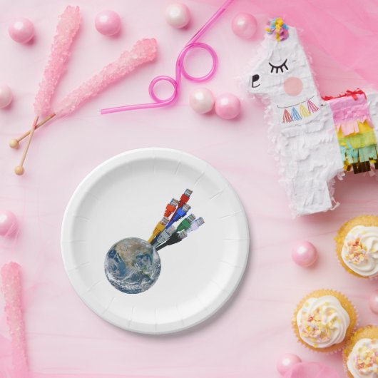 Ethernet-Netzwerk vernetzte Erde Pappteller (Party)