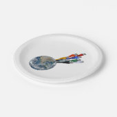 Ethernet-Netzwerk vernetzte Erde Pappteller (Schrägansicht)