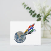 Ethernet-Netzwerk vernetzte Erde Postkarte (Stehend Vorderseite)