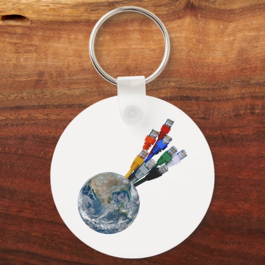 Ethernet-Netzwerk vernetzte Erde Schlüsselanhänger (Vorderseite)