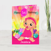 Ethic Baby First Birthday Card - Foto hinzufügen Karte (Vorderseite)