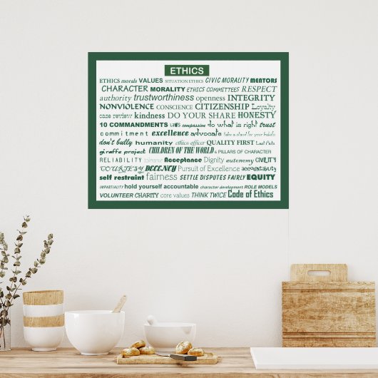 "Ethics Word Poster" Poster (Küche)