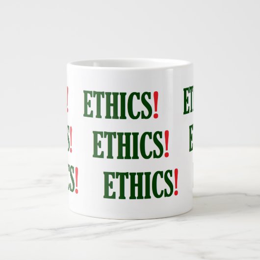 "Ethik! Ethik! Ethik!" Jumbo-Tasse (Vorderseite)