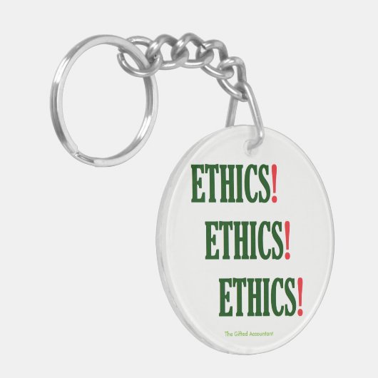 "Ethik! Ethik! Ethik!" Schlüsselanhänger (Vorderseite links)
