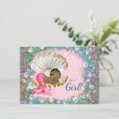 Ethik Mermaid Baby Shower Einladungen (Stehend Vorderseite)