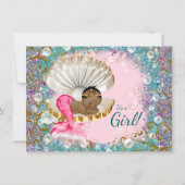 Ethik Mermaid Baby Shower Einladungen (Vorderseite)