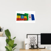 Ethiopia and Afar Waving Flags Poster (Heimbüro)