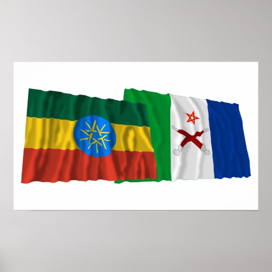 Ethiopia and Afar Waving Flags Poster (Vorne)