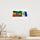 Ethiopia and Afar Waving Flags Poster (Küche)