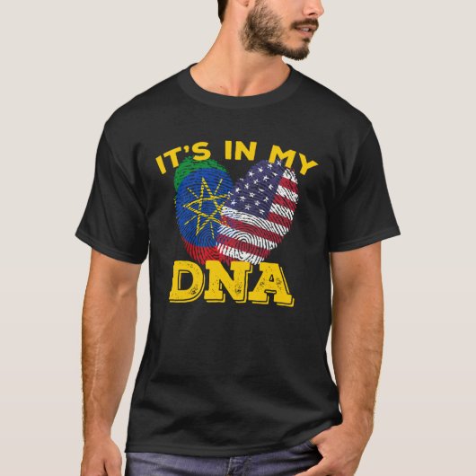 Ethiopia Ethiopians Africa Flag Proud DNA American T-Shirt (Vorderseite)