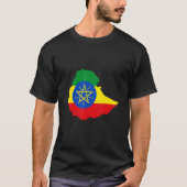 Ethiopia flag in Ethiopia outline Ethiopia T-Shirt (Vorderseite)