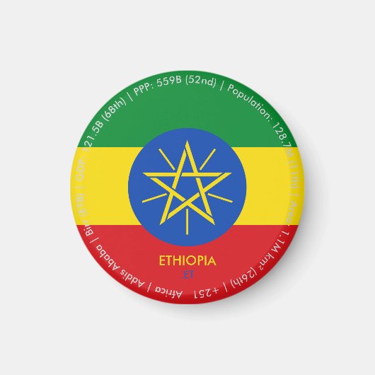 Ethiopia-Flaggen-Magnet Magnet (Vorne)