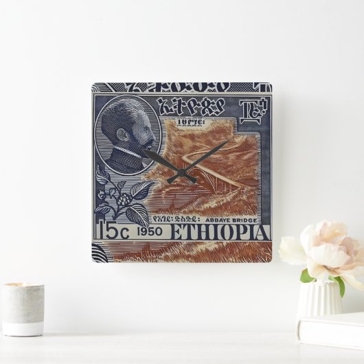 Ethiopia Haile Selassie Rasta Jah Rastafari Roots Quadratische Wanduhr (Zuhause)