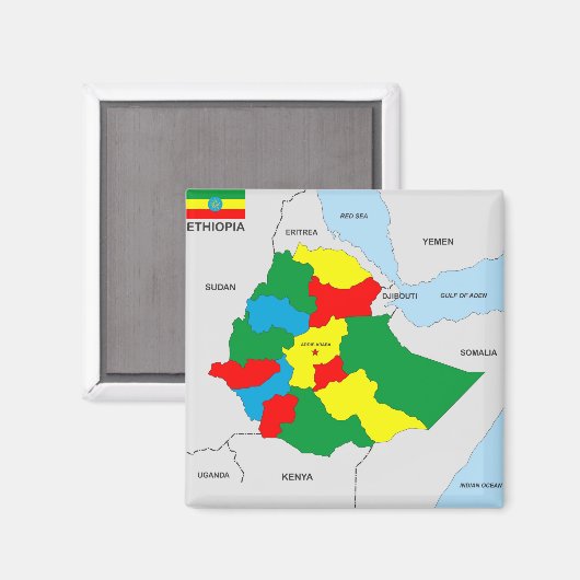 Ethiopia-Länderkarte Magnet (Vorderseite/Rückseite)