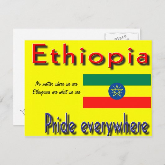 Ethiopia-Stolz Postkarte (Vorne/Hinten)