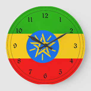 Ethiopian flag große wanduhr