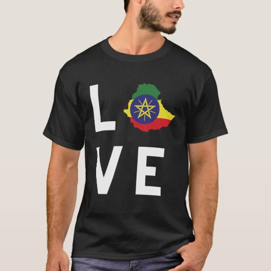 Ethiopian Habesha Love Style Short Sleeve T-Shirt (Vorderseite)