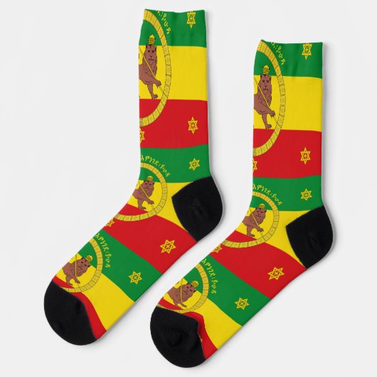Ethiopian Imperial Style Haile Selassie Jah Rasta Socken (Linkes Detail)