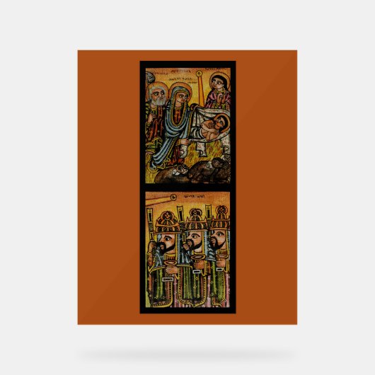 Ethiopian Nativity Icon Acrylschild (Vorderseite)