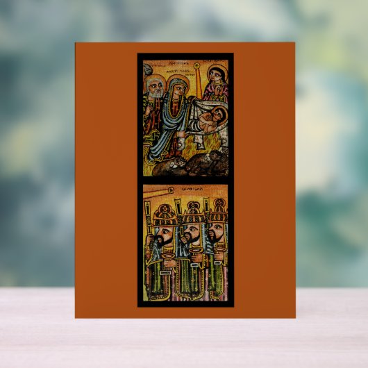 Ethiopian Nativity Icon Acrylschild (Neutral)