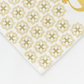 Ethiopian Orthodox Cross Pattern Gold on white Fleecedecke (Ecke)