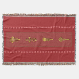 Ethiopian Orthodox Crosses – Gold on Red Decke