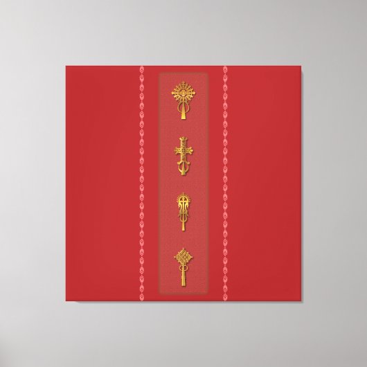 Ethiopian Orthodox Crosses – Gold on Red Leinwanddruck (Vorderseite)