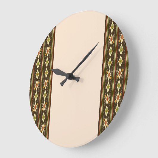 Ethiopian Tebeb Pattern Große Wanduhr (Winkel)