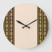 Ethiopian Tebeb Pattern Große Wanduhr (Vorderseite)