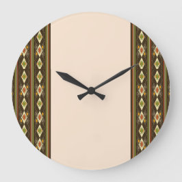 Ethiopian Tebeb Pattern Große Wanduhr