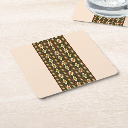 Ethiopian Tebeb Pattern Rechteckiger Pappuntersetzer (angewinkelt)