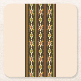 Ethiopian Tebeb Pattern Rechteckiger Pappuntersetzer