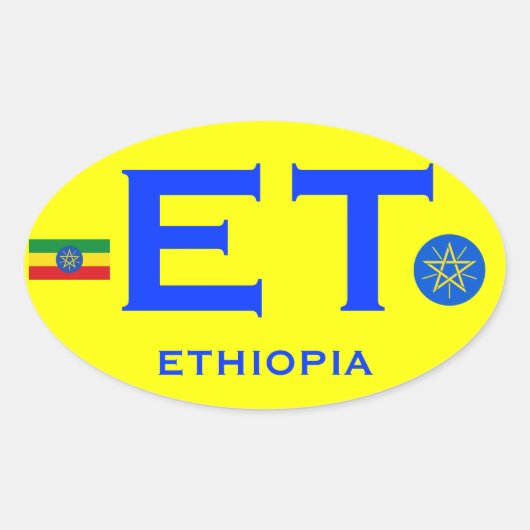 ETHIOPIEN - Ovalaufkleber im europäischen Stil Ovaler Aufkleber (Vorderseite)