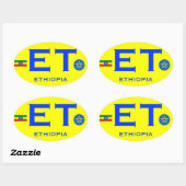 ETHIOPIEN - Ovalaufkleber im europäischen Stil Ovaler Aufkleber (Blatt)