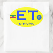 ETHIOPIEN - Ovalaufkleber im europäischen Stil Ovaler Aufkleber (Tasche)