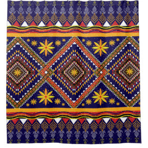 Ethisch-orientalisches Ikat-Muster Duschvorhang