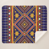 Ethisch-orientalisches Ikat-Muster Sherpadecke (Vorderseite (Horizontal))