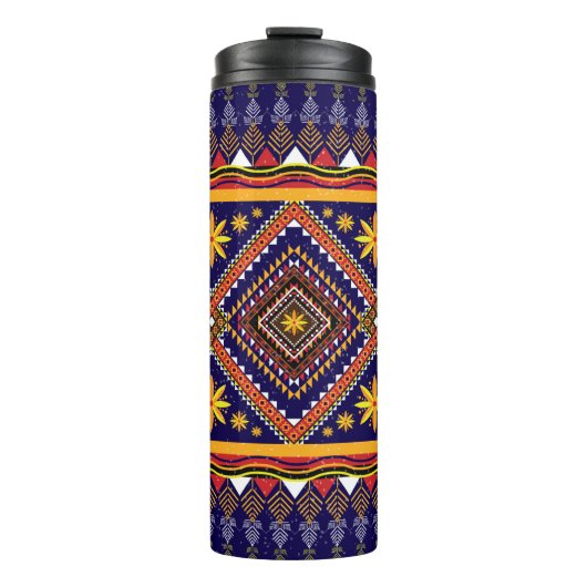 Ethisch-orientalisches Ikat-Muster Thermosbecher (Vorderseite)