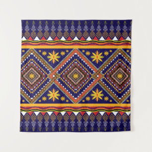 Ethisch-orientalisches Ikat-Muster Wandteppich