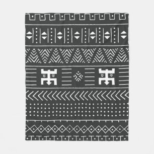 Ethische Struktur der Stämme Schwarz/Weiß mit geom Fleecedecke