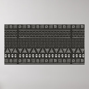 Ethische Struktur der Stämme Schwarz/Weiß mit geom Poster